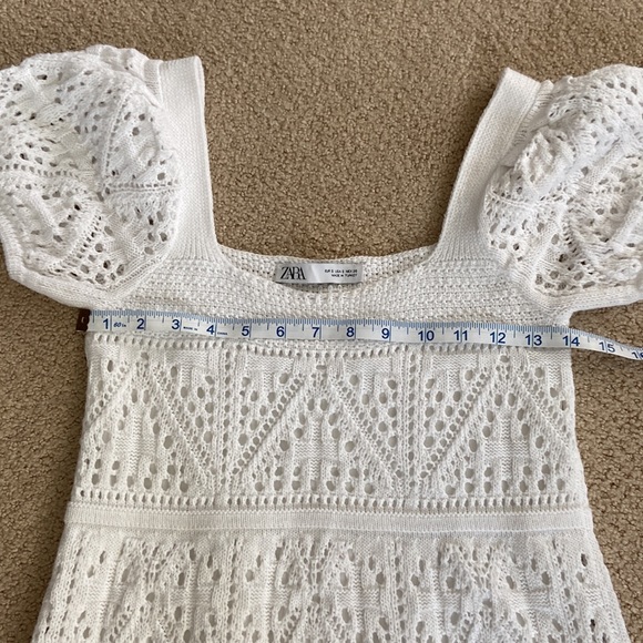 ZARA | Crochet Knit Dress White - Picture 9 of 9